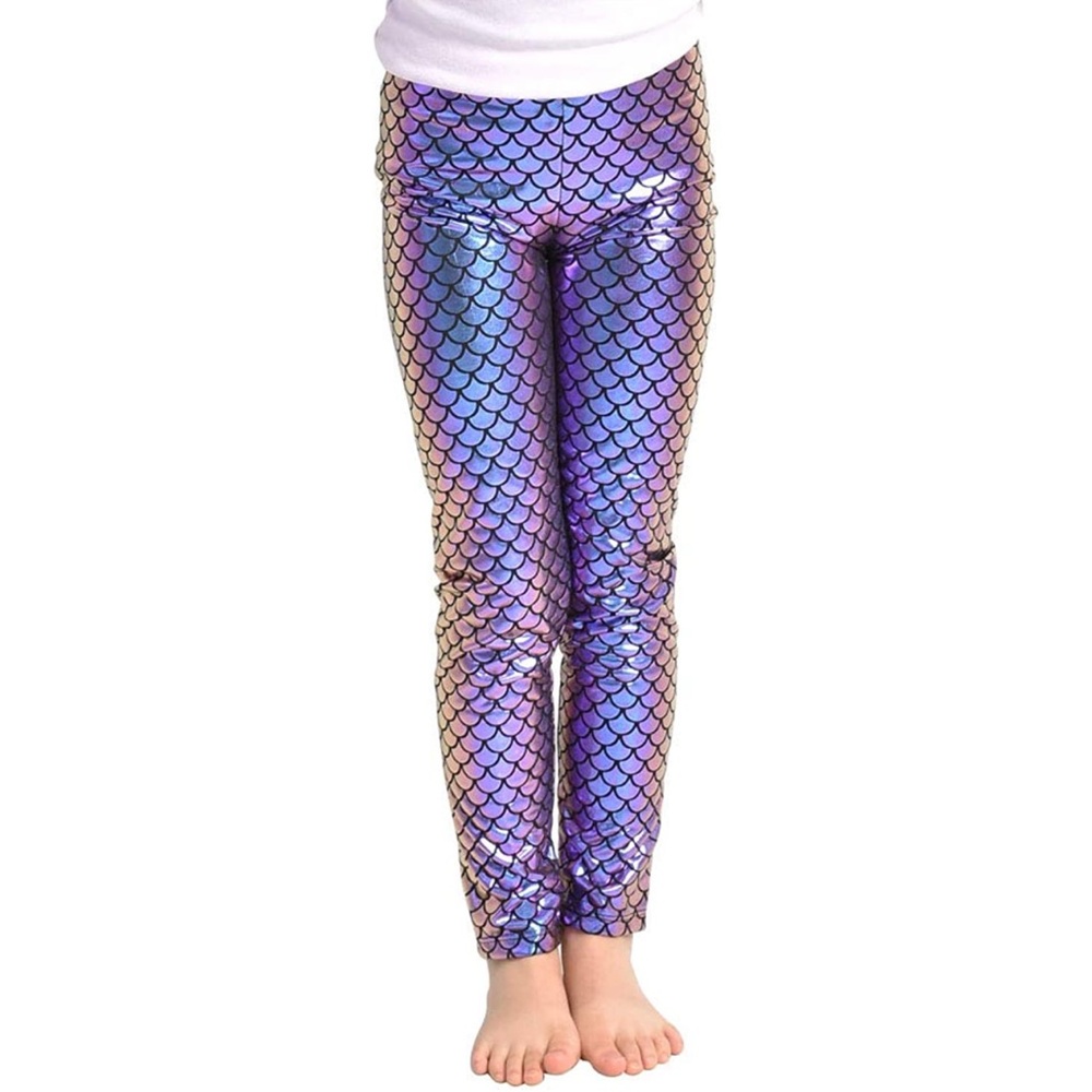 NEW Girls Metallic Mermaid Leggings